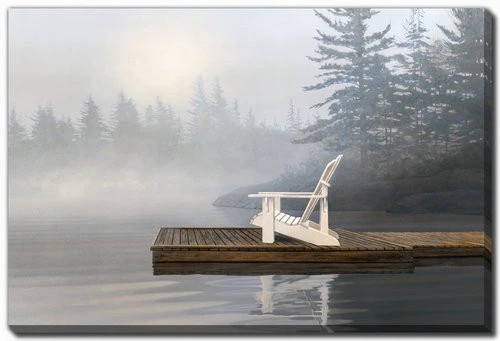 Stillness at the Lake Wall Art - Blue/Brown - 16 X 20