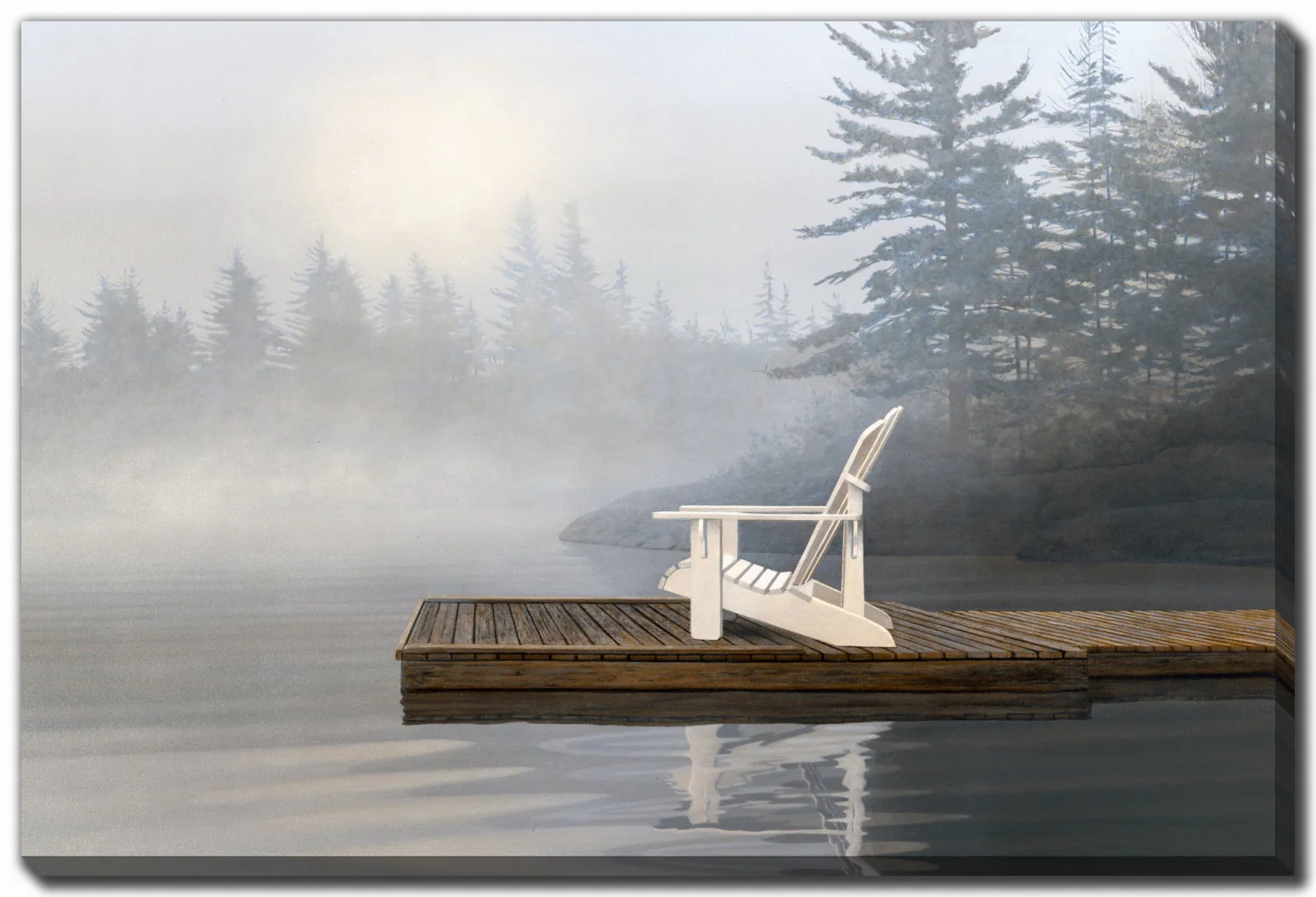 Stillness at the Lake Wall Art - Blue/Brown - 30 X 45