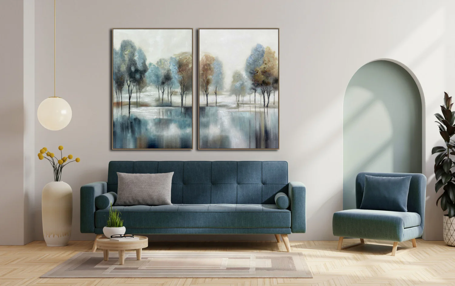 Stillness in Blue I Wall Art - Blue - 45 X 30 - Image 2