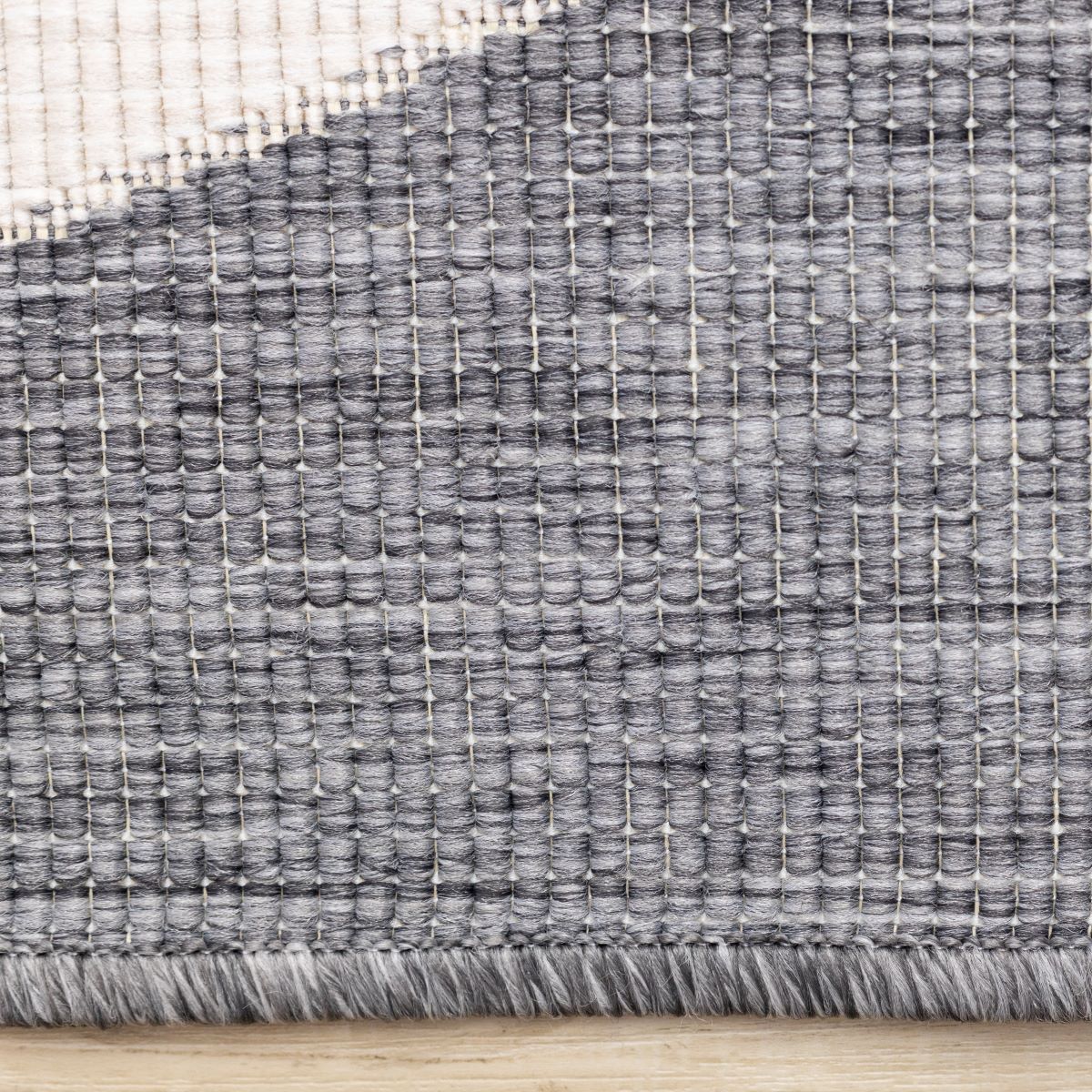 Summer Breeze 6'7" x 9'6" Outdoor Rug Double Arches - Grey, White - Image 8