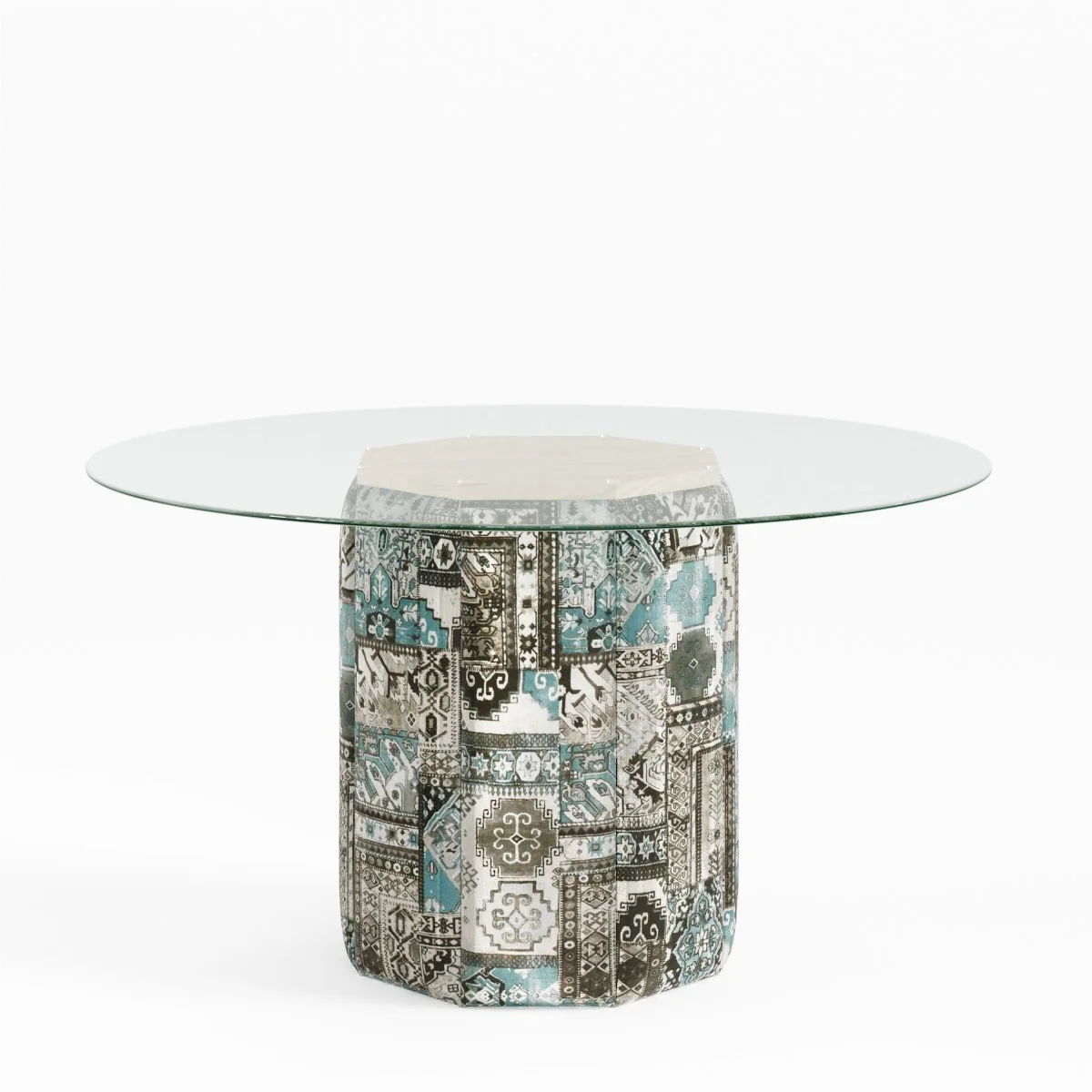 Sundre 54" Round Dining Table - Deja Cobalt