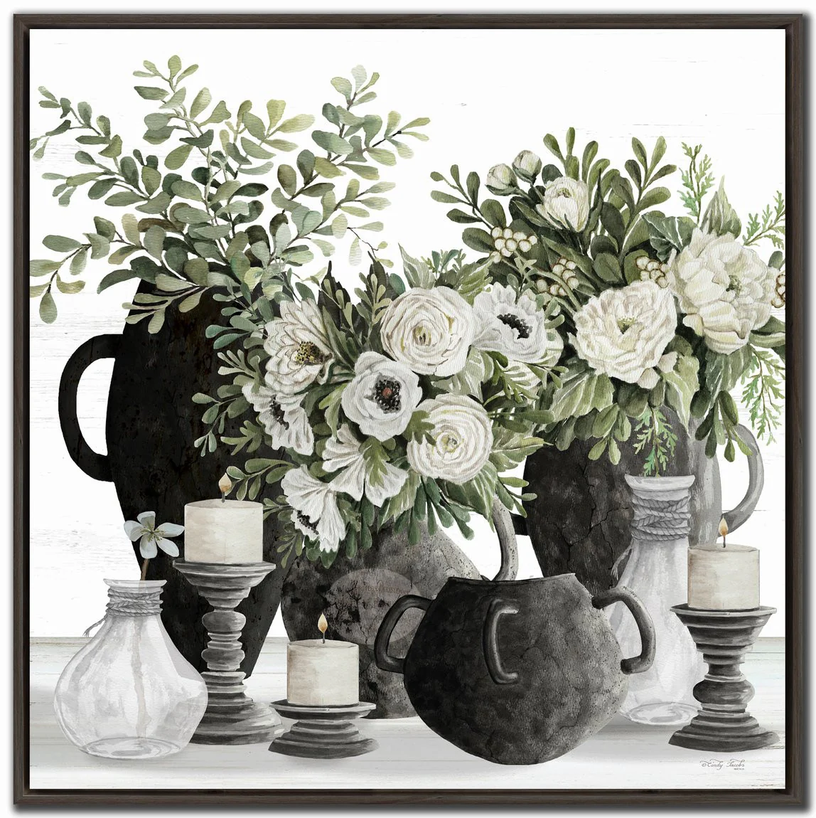 Tabletop Grace I Wall Art - White/Black - 30 X 30