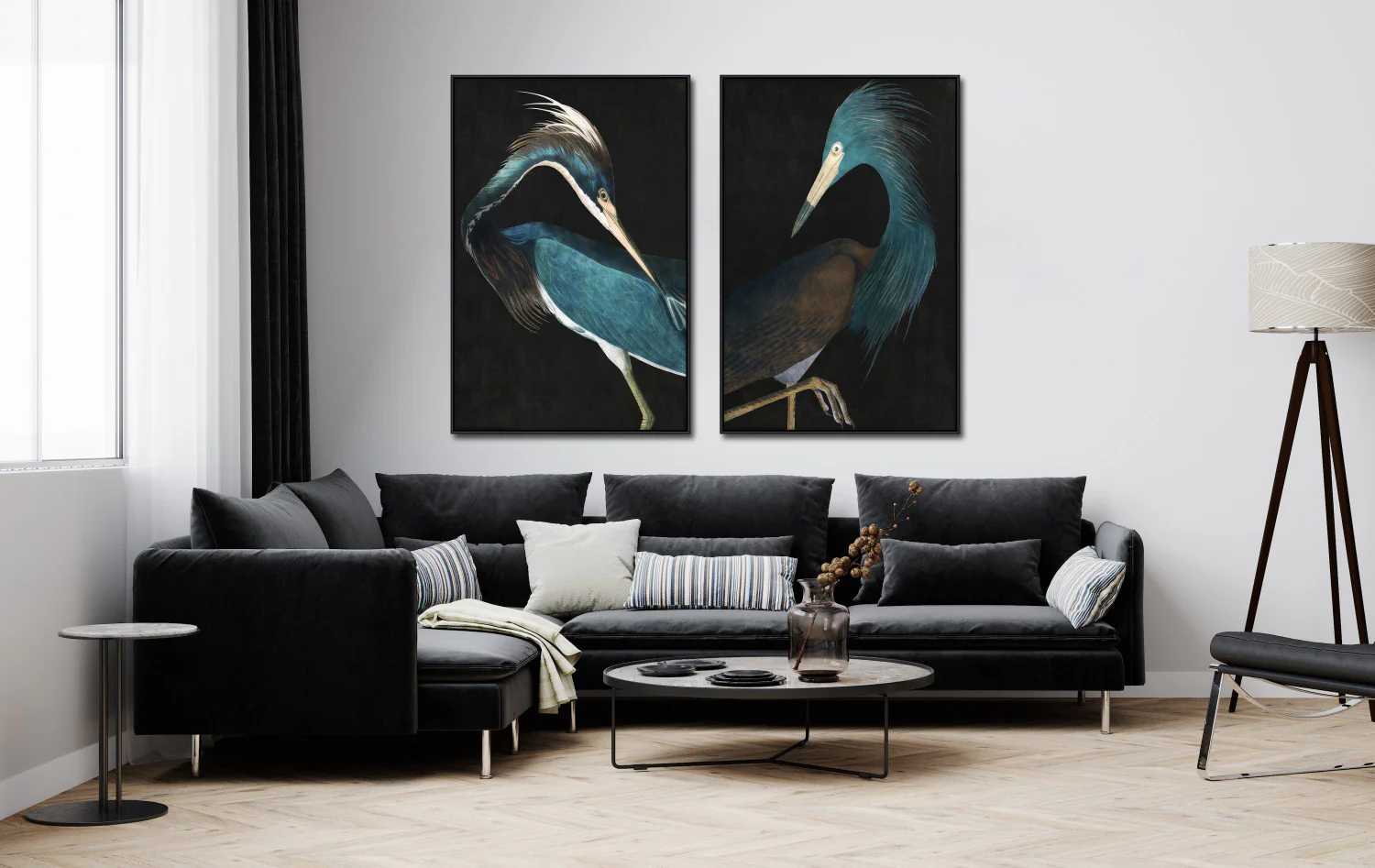 Twilight Feathers I Wall Art - Teal - 48 X 32 - Image 2