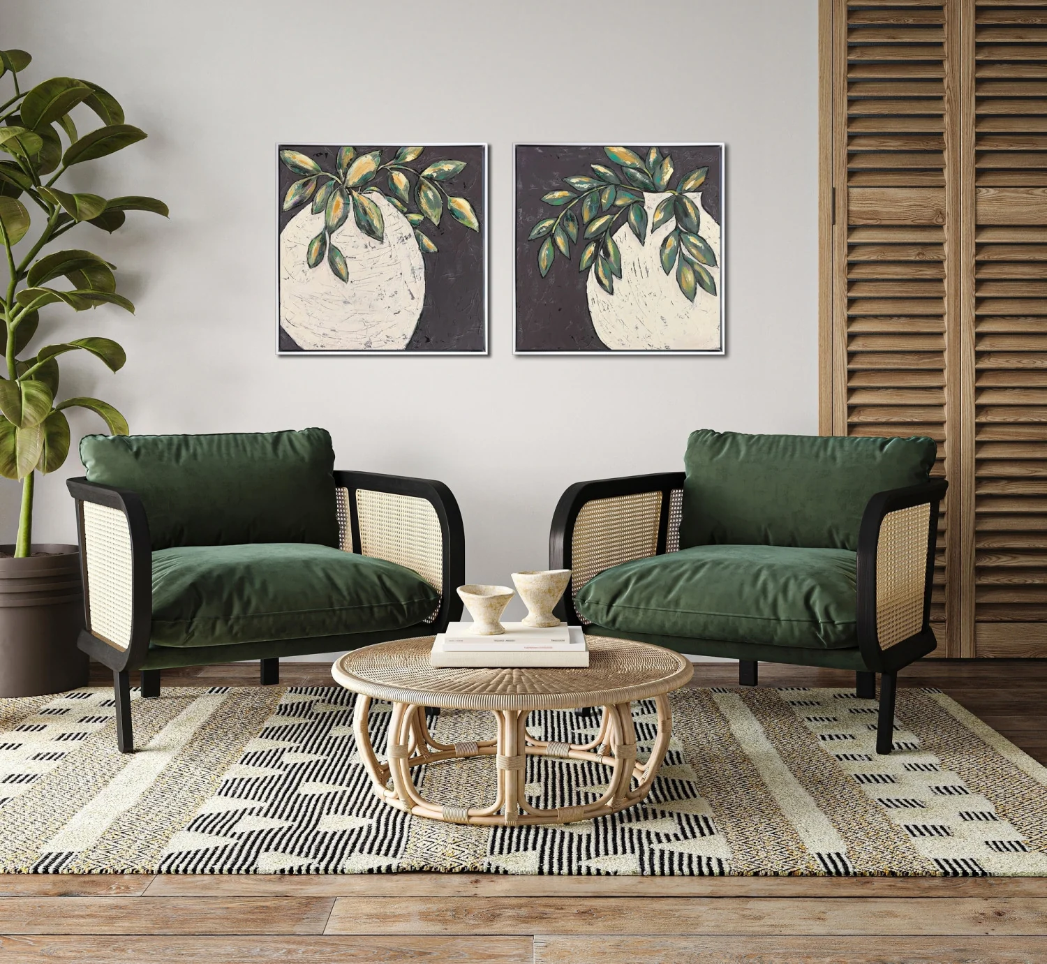 Verdant Embrace II Wall Art - Beige/Green - 24 X 24 - Image 2