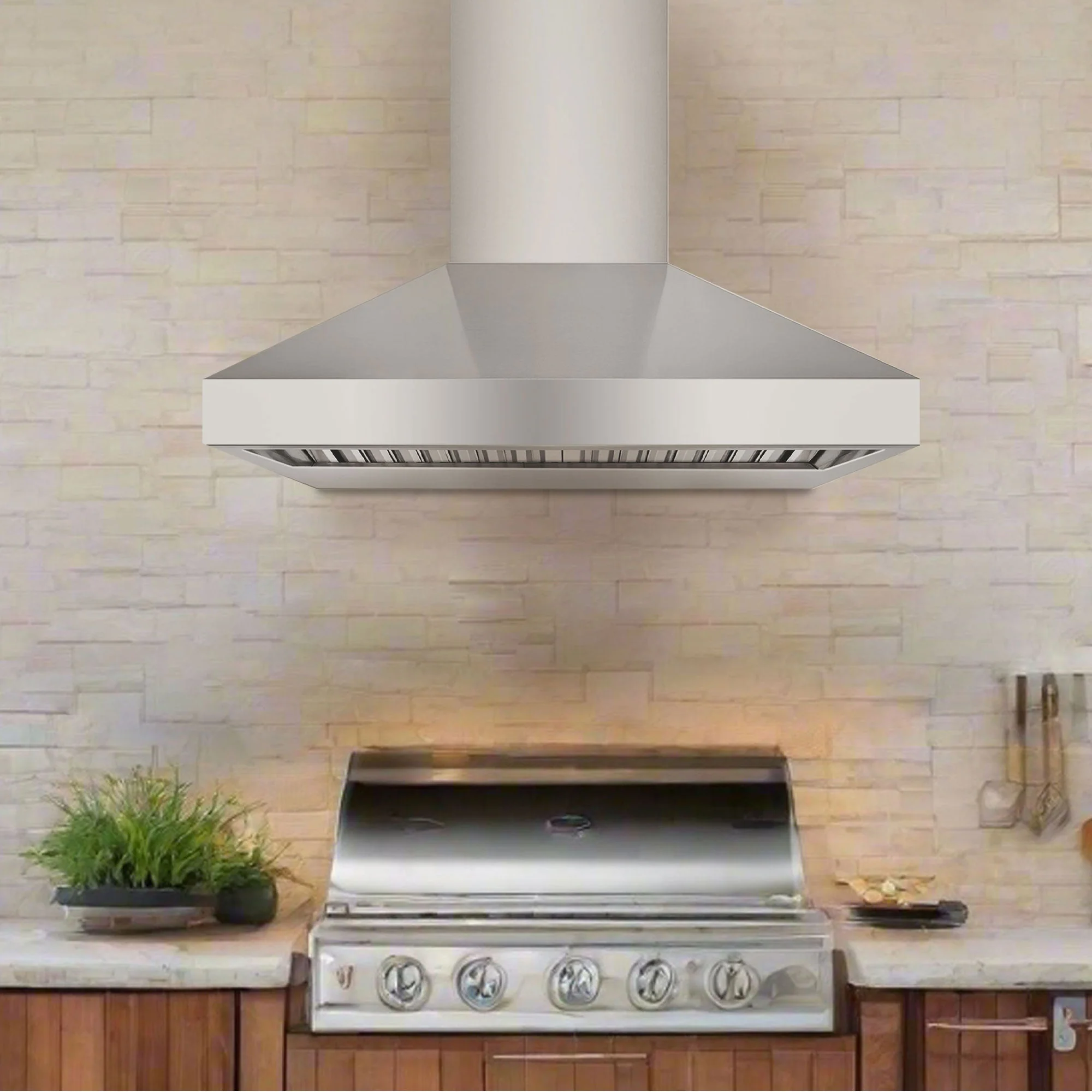 VICTORY Stainless Steel 36-Inch 1200 CFM Wall Mount Range Hood for Outdoor BBQ - Twister-BBQ-36 - Image 2