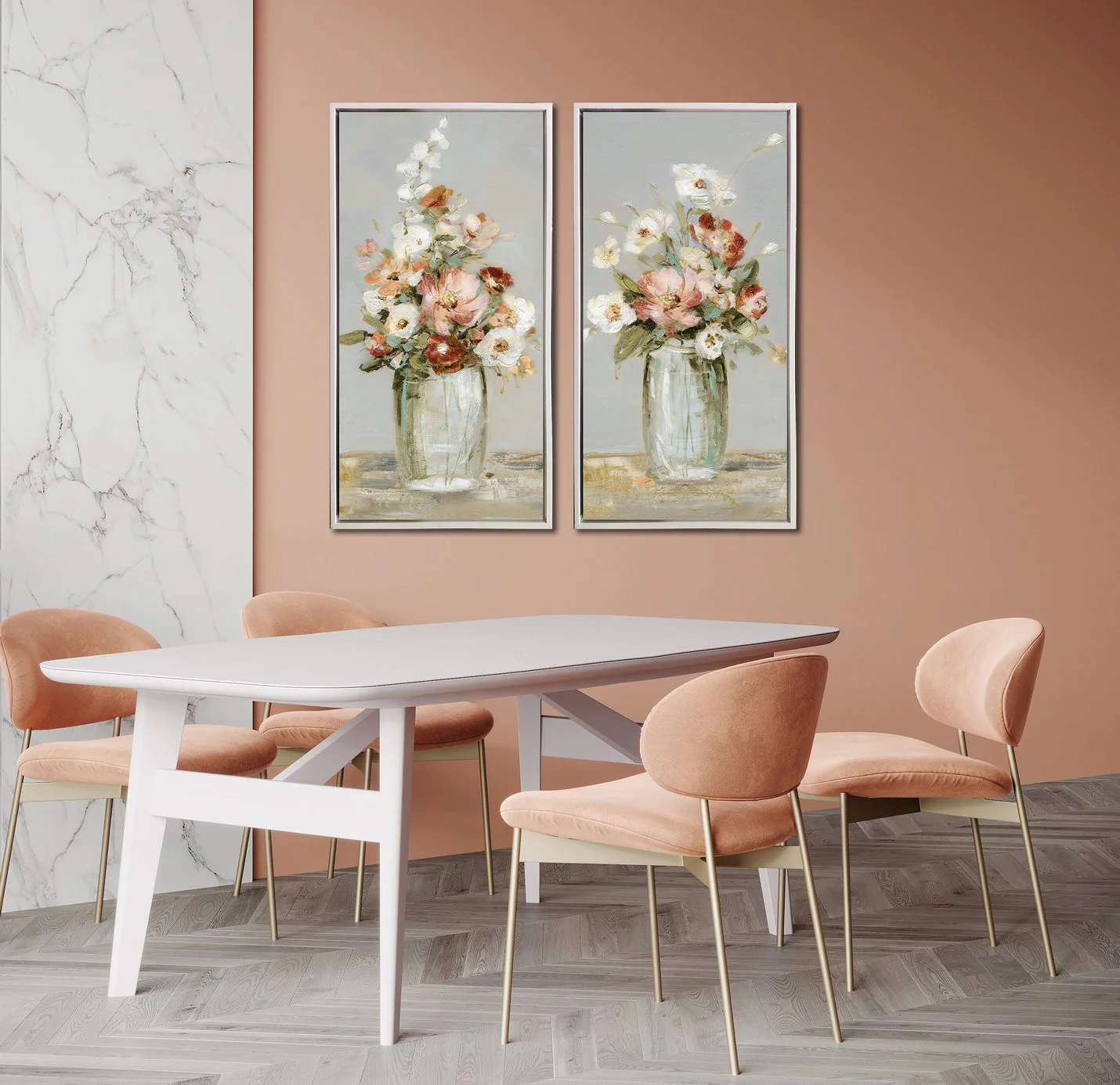Vintage Blossoms I Wall Art - Multi-Colour - 36 X 18 - Image 2