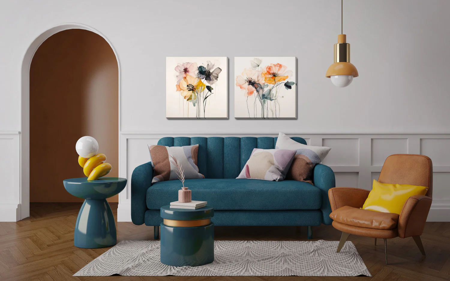 Watercolour Blooms I Wall Art - Multi-Colour - 24 X 24 - Image 2