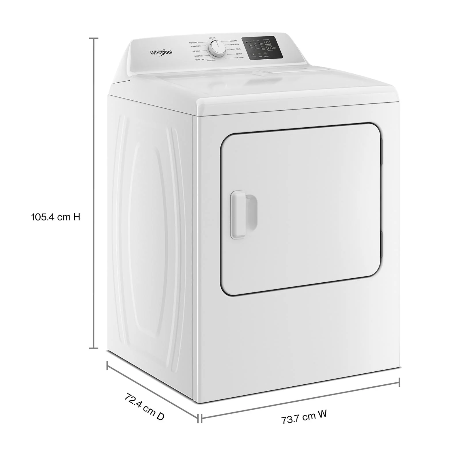 Whirlpool White Gas Dryer (7.0 Cu. Ft.) with Adaptive Dry - WGD4105SW - Image 6