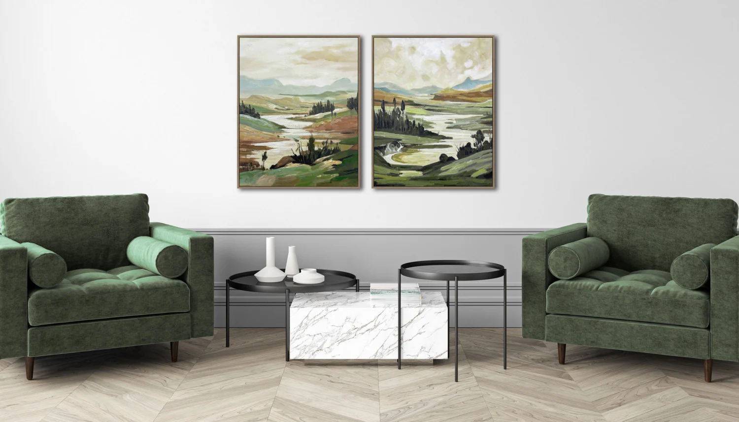 Winding Valley II Wall Art - Green - 30 X 24 - Image 2