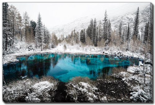 Winter Oasis Wall Art - Grey/Blue - 16 X 20
